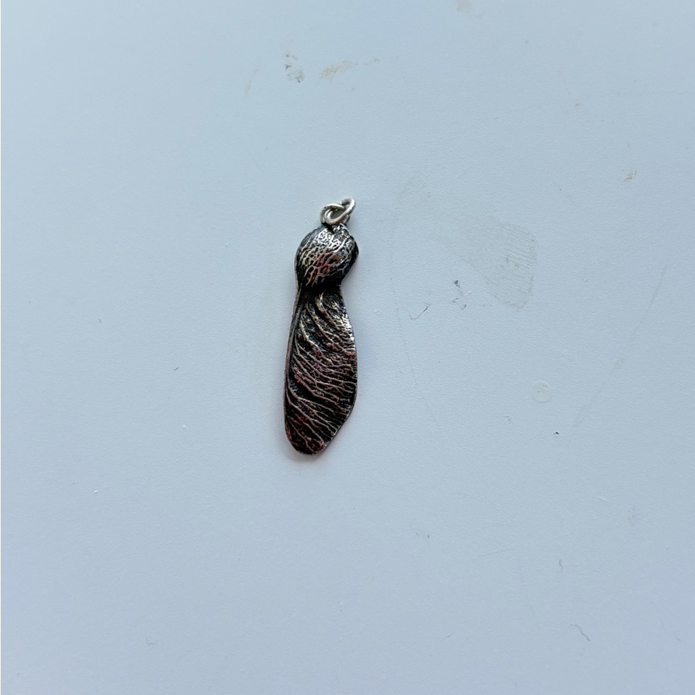sterling silver maple key/seed pendant